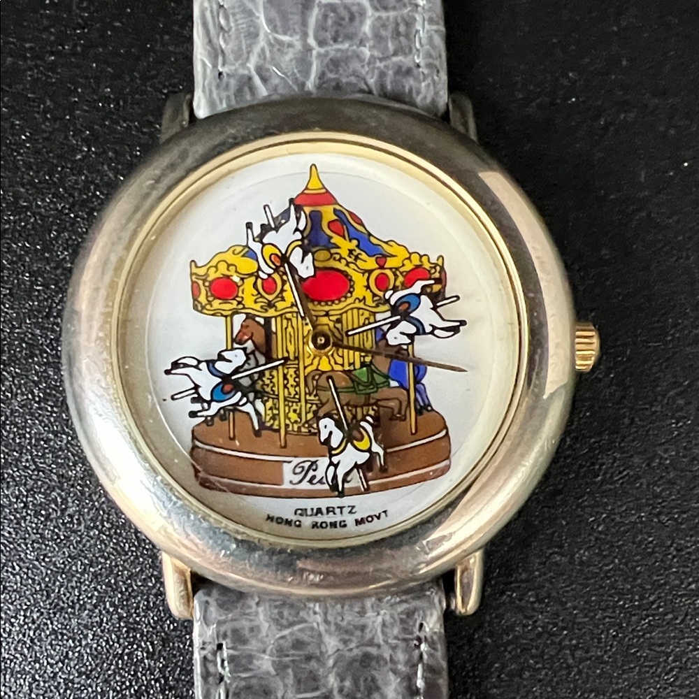 Vintage Moving Horse Carousel Watch by Pearl (works, new battery)